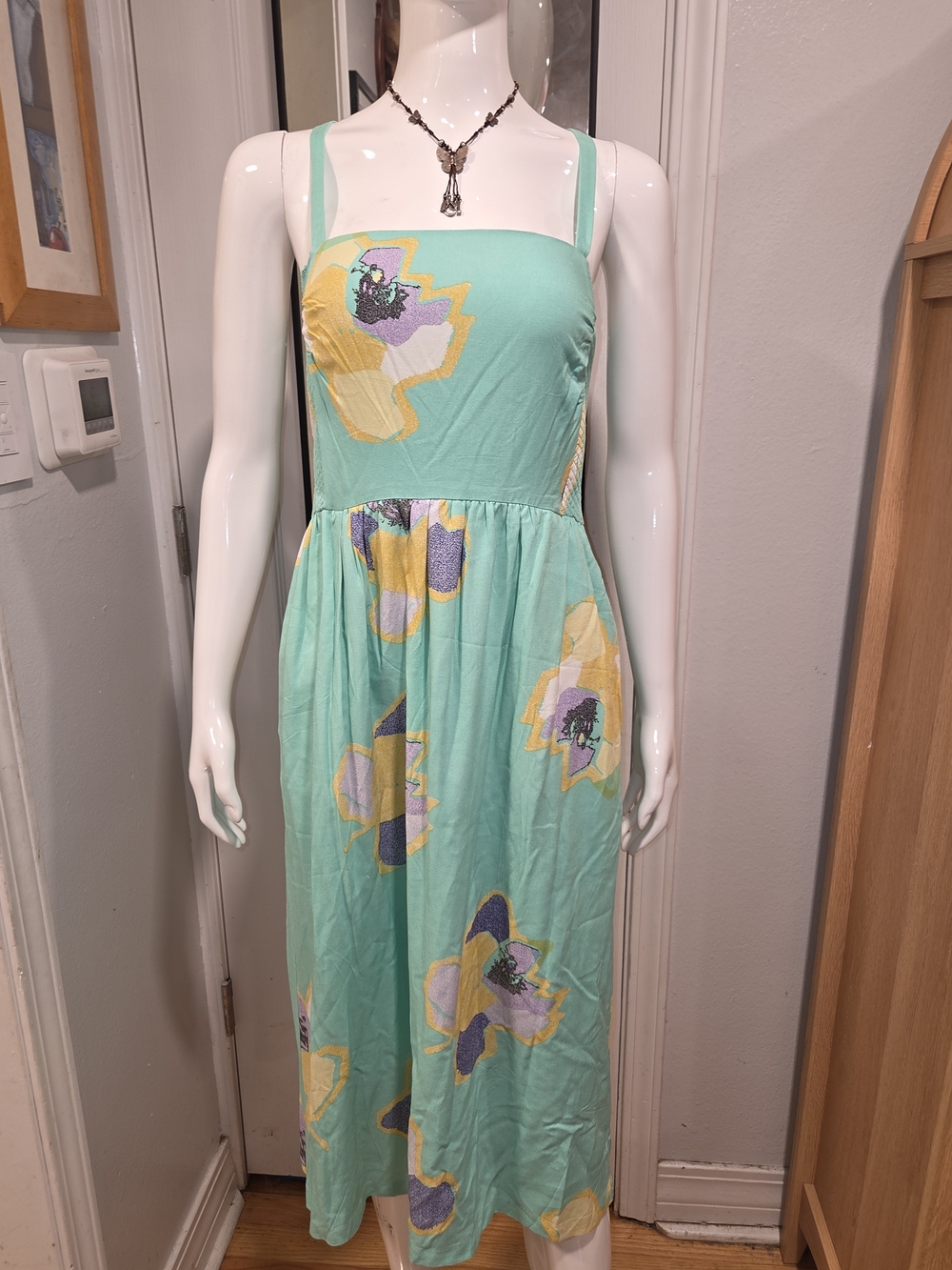 Corey Lynn Calter Beautiful Mint Floral Strap Maxi Dress Sz S